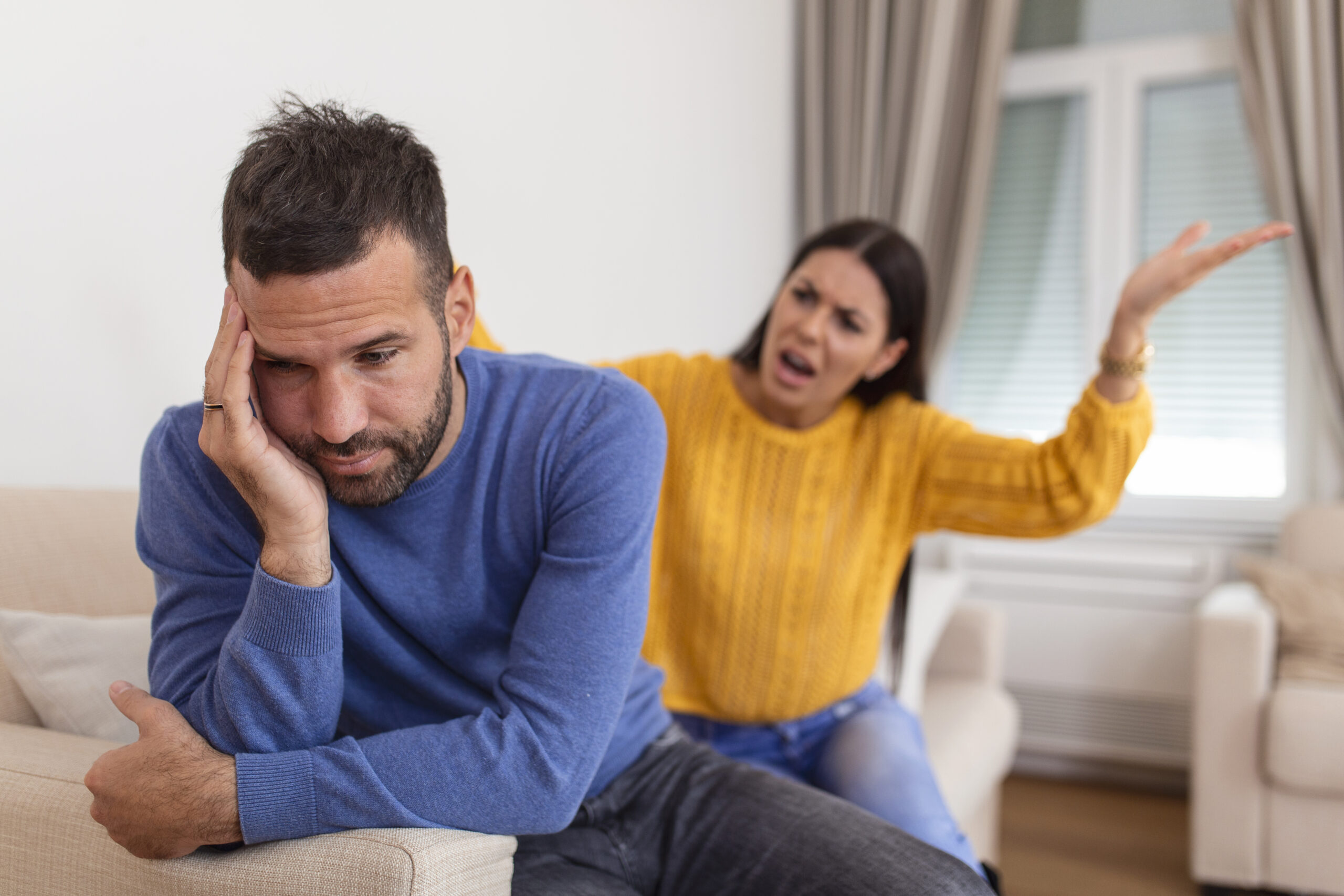 couple in conflict argument stress at home